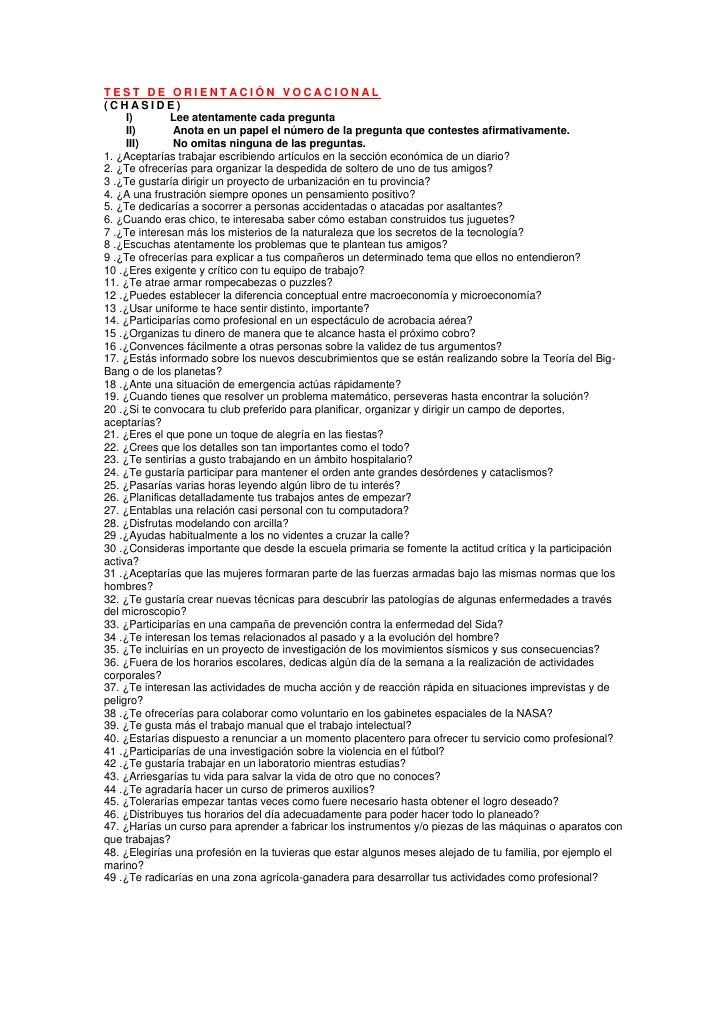 orientacion vocacional test
